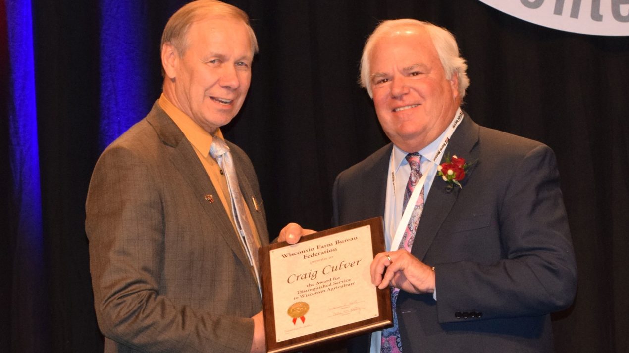 Culver Recognized With Farm Bureau Distinguished Service Award