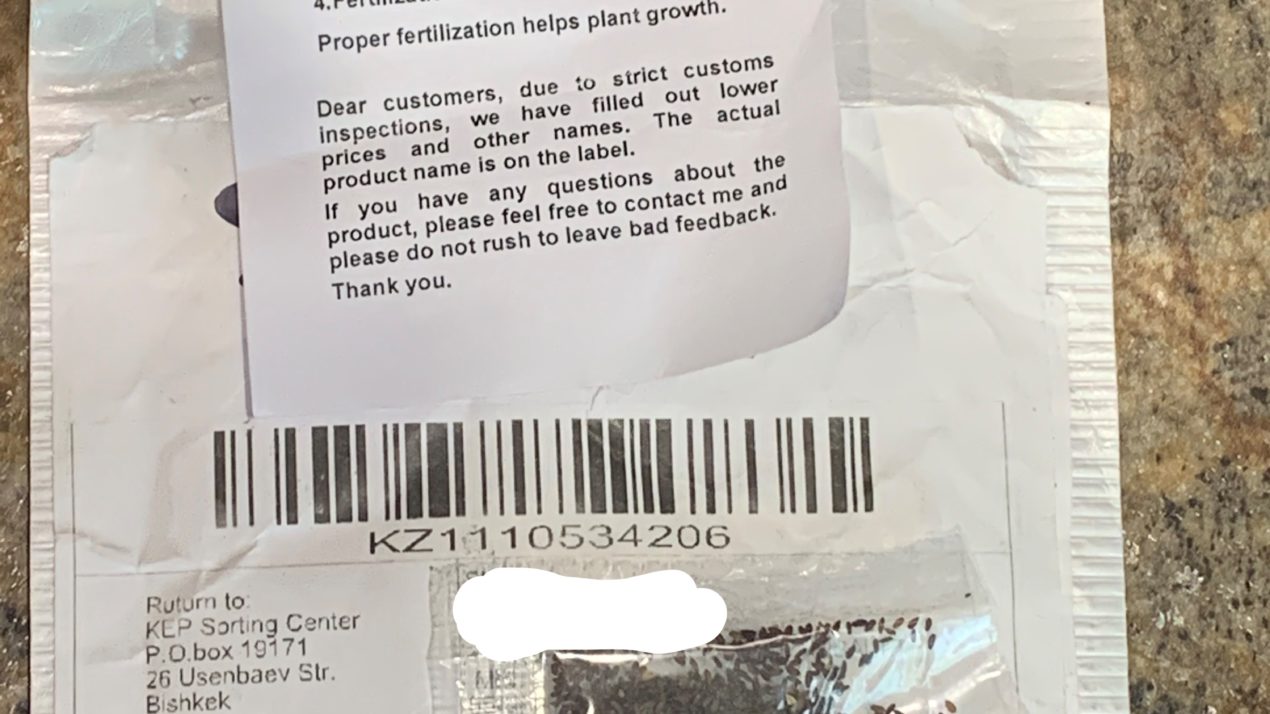 USDA believes mystery seeds are an e-commerce “brushing” scam