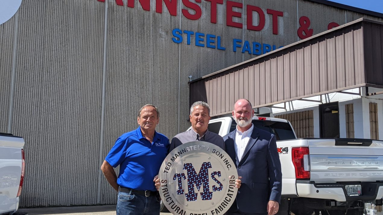 Derrick Van Orden and Dan Kapanke get a firsthand look at local manufacturing