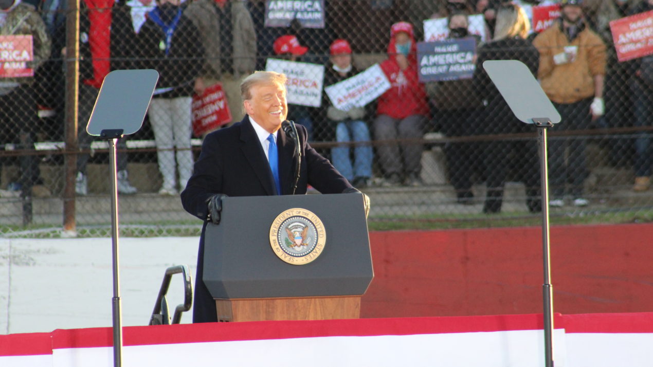 President Donald Trump praises USMCA during his rally in West Salem