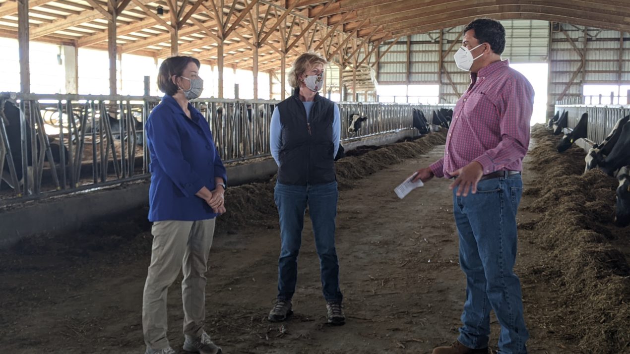 Senators Klobuchar and Baldwin discuss rural economy on Stoddard Farm