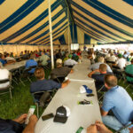OGRAIN field day participants learn about organic grain production. Photo by Anders Gurda.
