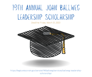 Senator Joan Ballweg Offering Scholarship