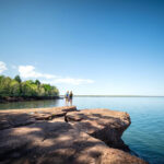 Madeline Island, Big Bay State Park, State Park, couple, rock formation, water