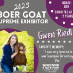 Gwen Riedl 2023 Boer Goat Supreme Exhibitor