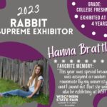 Hanna Brattlie -Rabbit Supreme Exhibitor